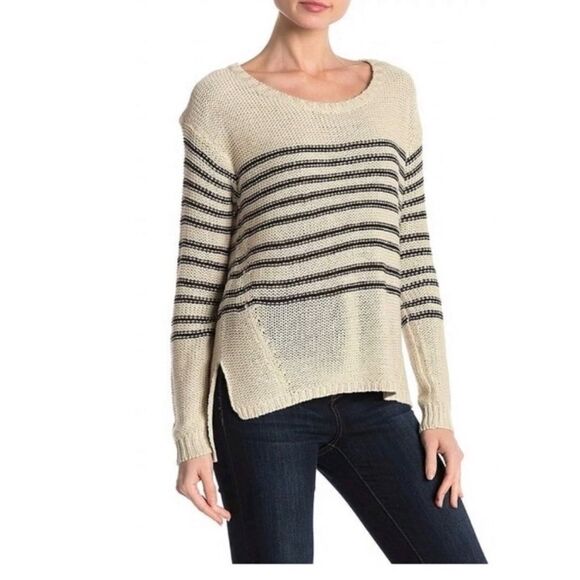 RDI Scoop Neck Striped Knit Sweater - Picture 1 of 4